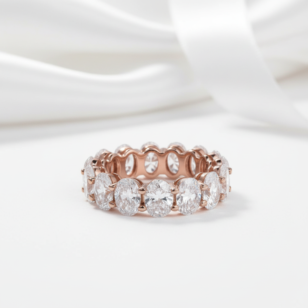Classic Oval Cut Diamond Option Wedding Band-Black Diamonds New York
