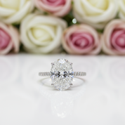 Classic Oval Cut Simulated Diamond Engagement Ring Set-Black Diamonds New York