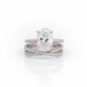Classic Oval Cut Simulated Diamond Option Engagement Ring Set-Black Diamonds New York