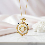 Classic Oval Opal Pendant Necklace-Black Diamonds New York