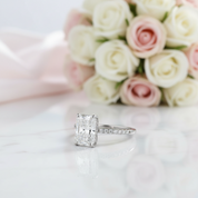 Classic Radiant Cut Diamond Engagement Ring-Black Diamonds New York