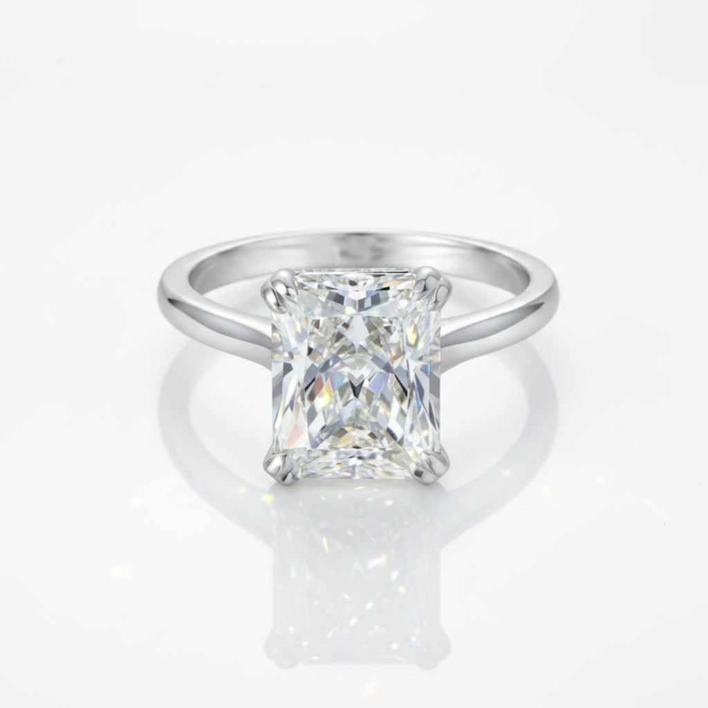 Classic Radiant Cut Diamond Option Solitaire Engagement Ring-Black Diamonds New York