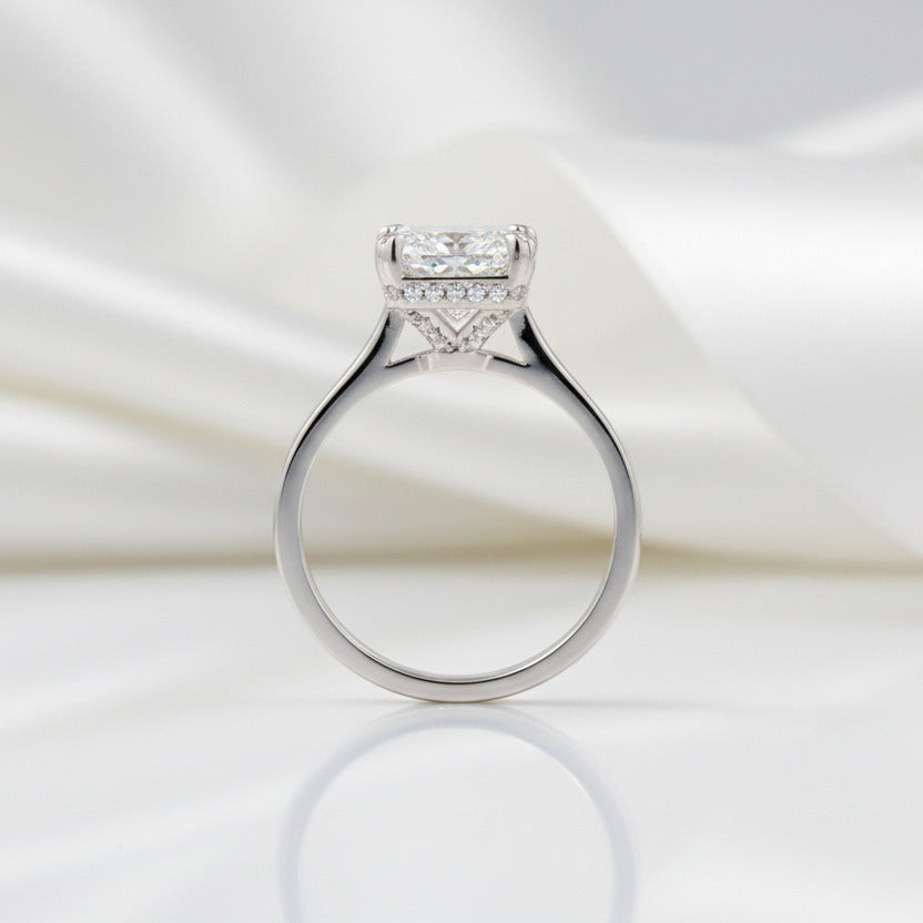 Classic Radiant Cut Diamond Solitaire Engagement Ring-Black Diamonds New York