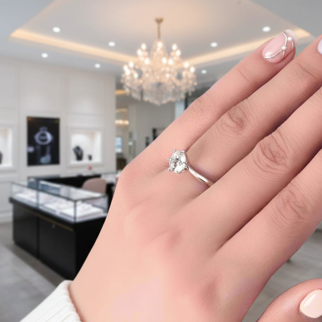 Classic Ring 6 Claws Diamond Option Engagement Ring-Black Diamonds New York