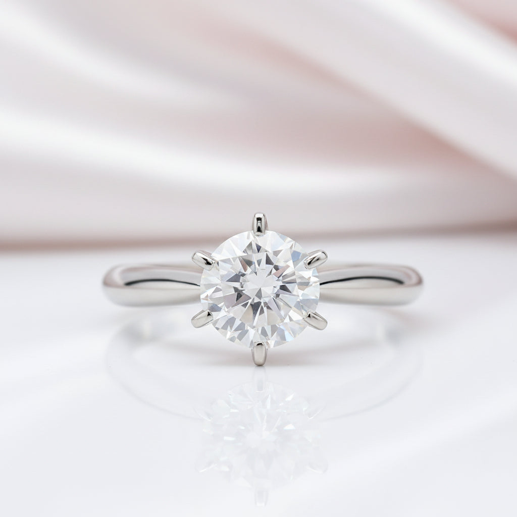 Classic Ring 6 Claws Diamond Option Engagement Ring-Black Diamonds New York