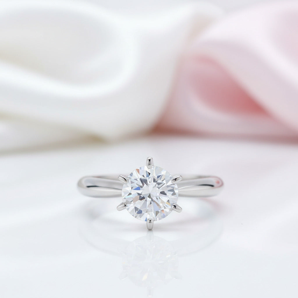 Classic Ring 6 Claws Diamond Option Engagement Ring-Black Diamonds New York