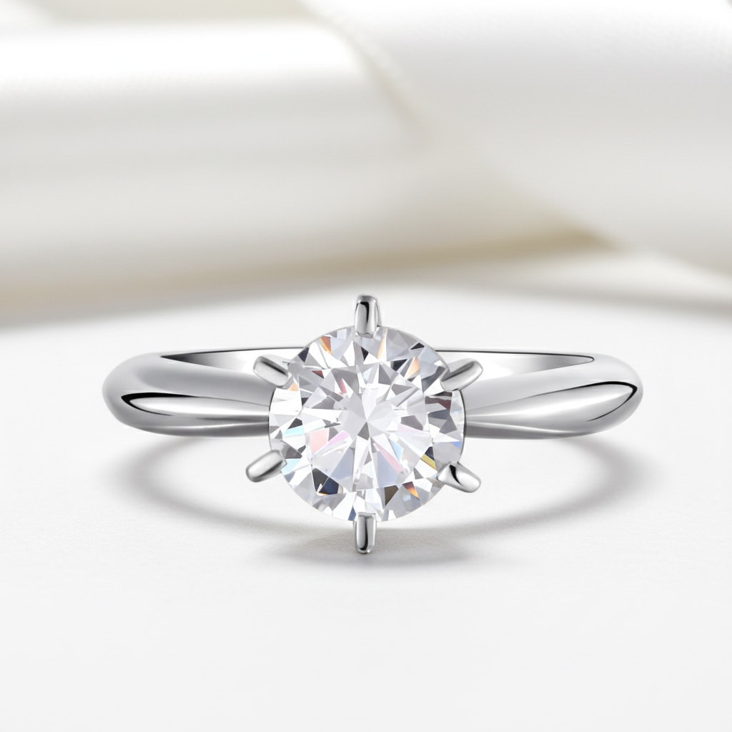 Classic Ring 6 Claws Diamond Option Engagement Ring-Black Diamonds New York