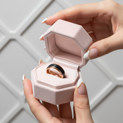Classic Rose Gold & Black Tungsten Carbide Unisex Wedding Ring-Black Diamonds New York