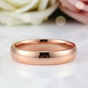 Classic Rose Gold Titanium Wedding Band-Black Diamonds New York