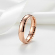 Classic Rose Gold Titanium Wedding Band-Black Diamonds New York