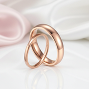 Classic Rose Gold Titanium Wedding Band-Black Diamonds New York