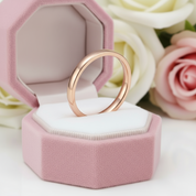 Classic Rose Gold Titanium Wedding Band-Black Diamonds New York