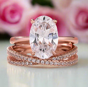 Classic Rose Gold Oval Cut Bridal Set-Black Diamonds New York
