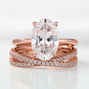 Classic Rose Gold Oval Cut Bridal Set-Black Diamonds New York