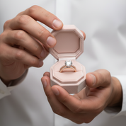 Classic Rose Gold Round Cut Wedding Ring Set-Black Diamonds New York