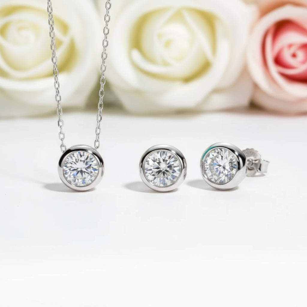 Classic Round Cut Diamond Jewelry Set-Black Diamonds New York