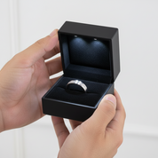 Classic Round Cut White Sapphire Men's Wedding Band-Black Diamonds New York