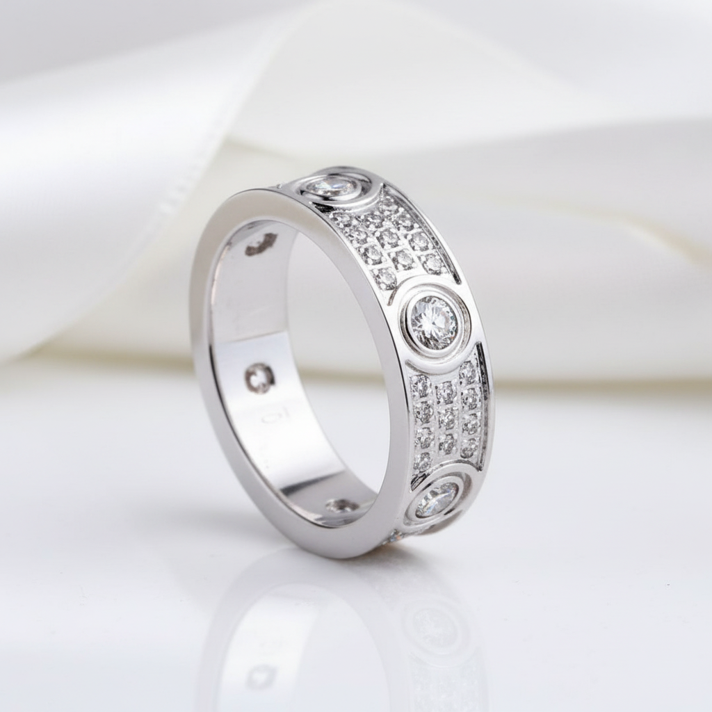 Classic Round Diamond Option Eternity Unisex Wedding Band-Black Diamonds New York