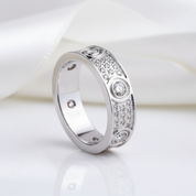 Classic Round Diamond Option Eternity Unisex Wedding Band-Black Diamonds New York