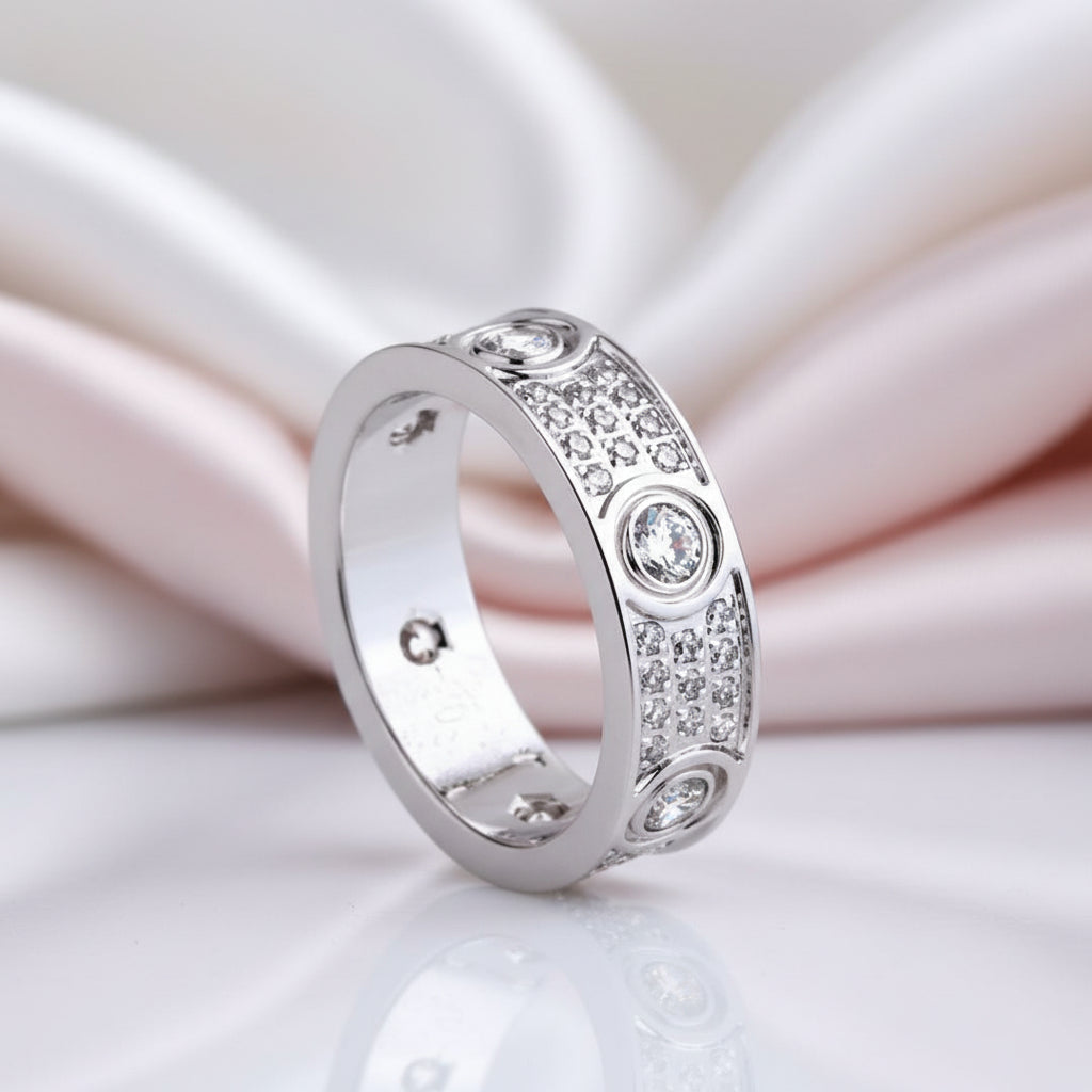 Classic Round Diamond Option Eternity Unisex Wedding Band-Black Diamonds New York