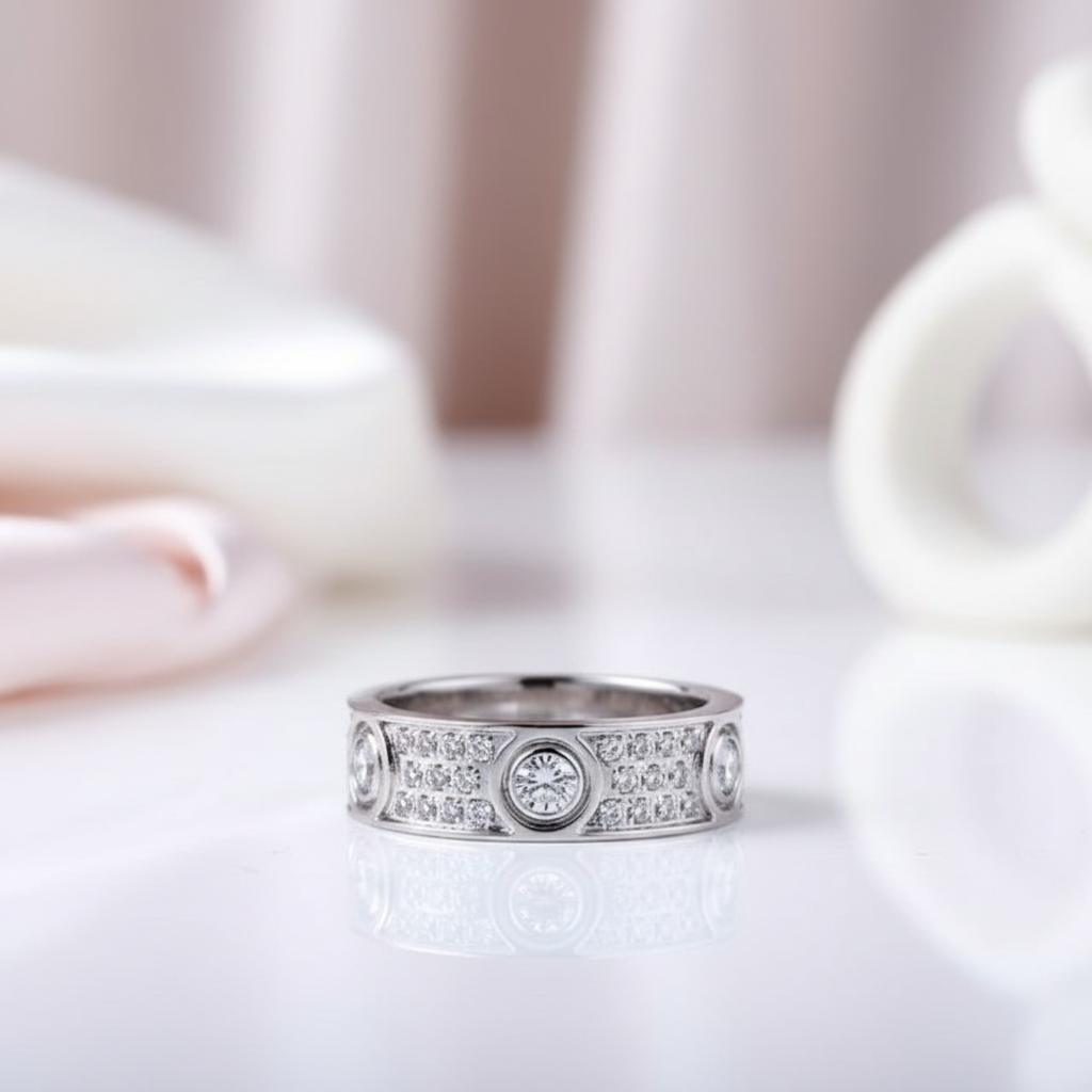 Classic Round Diamond Option Eternity Unisex Wedding Band-Black Diamonds New York