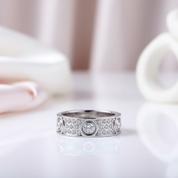 Classic Round Diamond Option Eternity Unisex Wedding Band-Black Diamonds New York