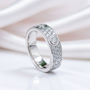 Classic Round Diamond Option Eternity Unisex Wedding Band-Black Diamonds New York