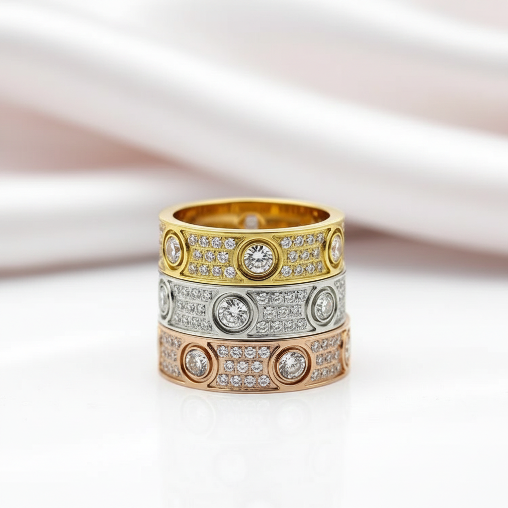 Classic Round Diamond Option Eternity Unisex Wedding Band-Black Diamonds New York