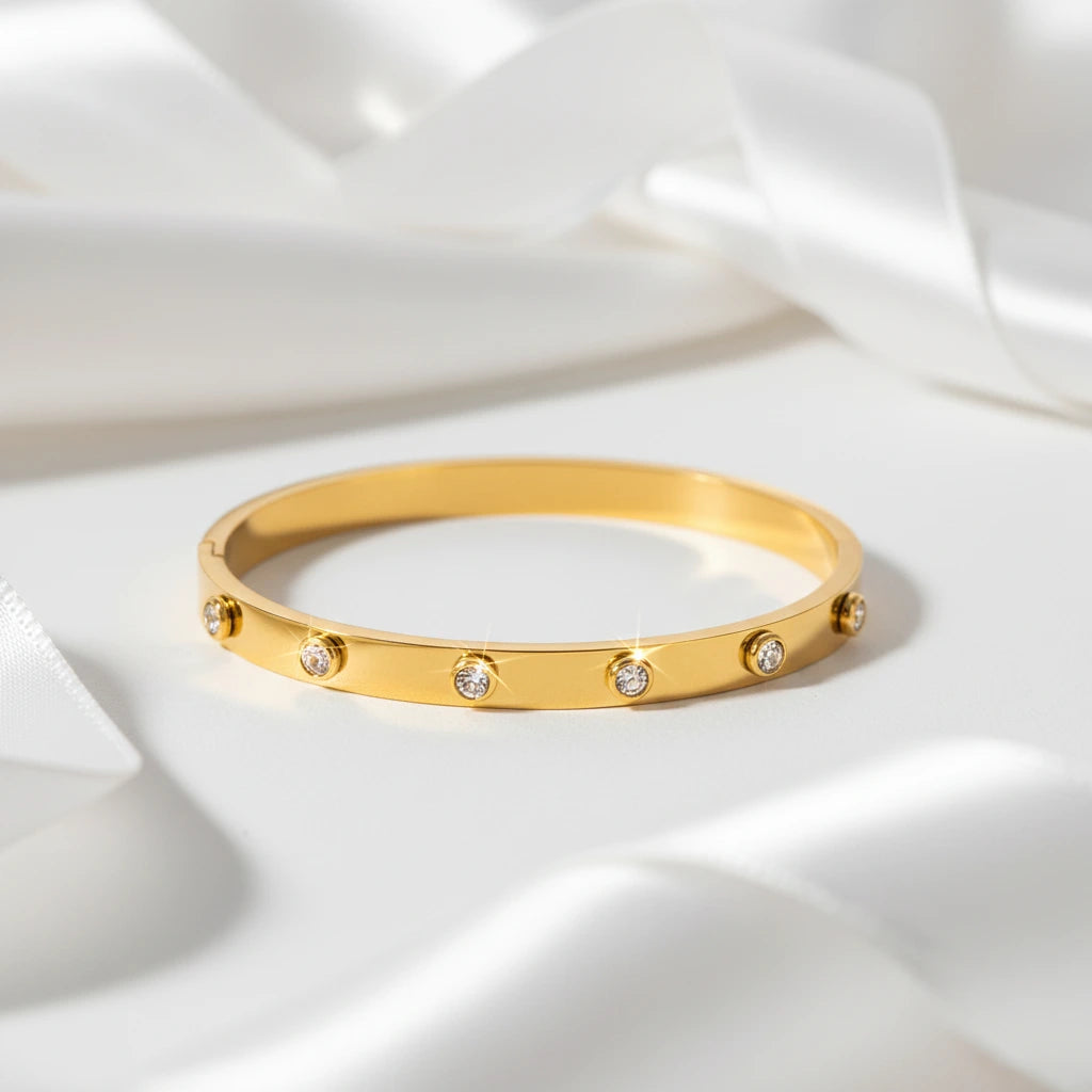 Classic Round Diamond Women's Bangle-Black Diamonds New York