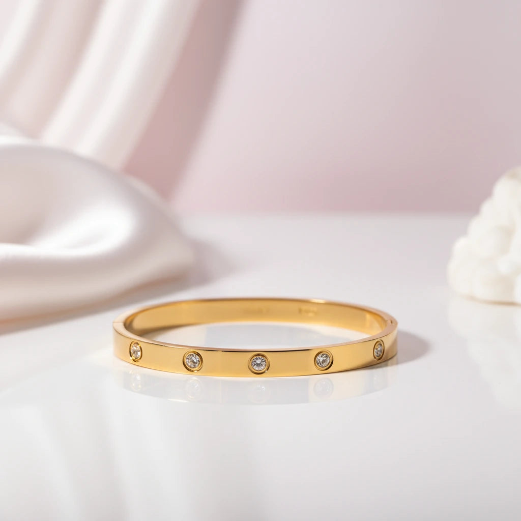 Classic Round Diamond Women's Bangle-Black Diamonds New York