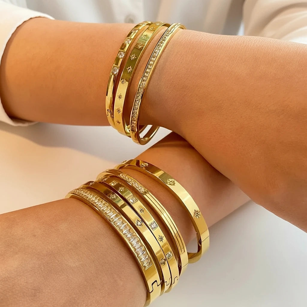 Classic Round Diamond Women's Bangle-Black Diamonds New York