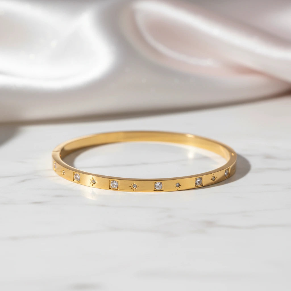 Classic Round Diamond Women's Bangle-Black Diamonds New York