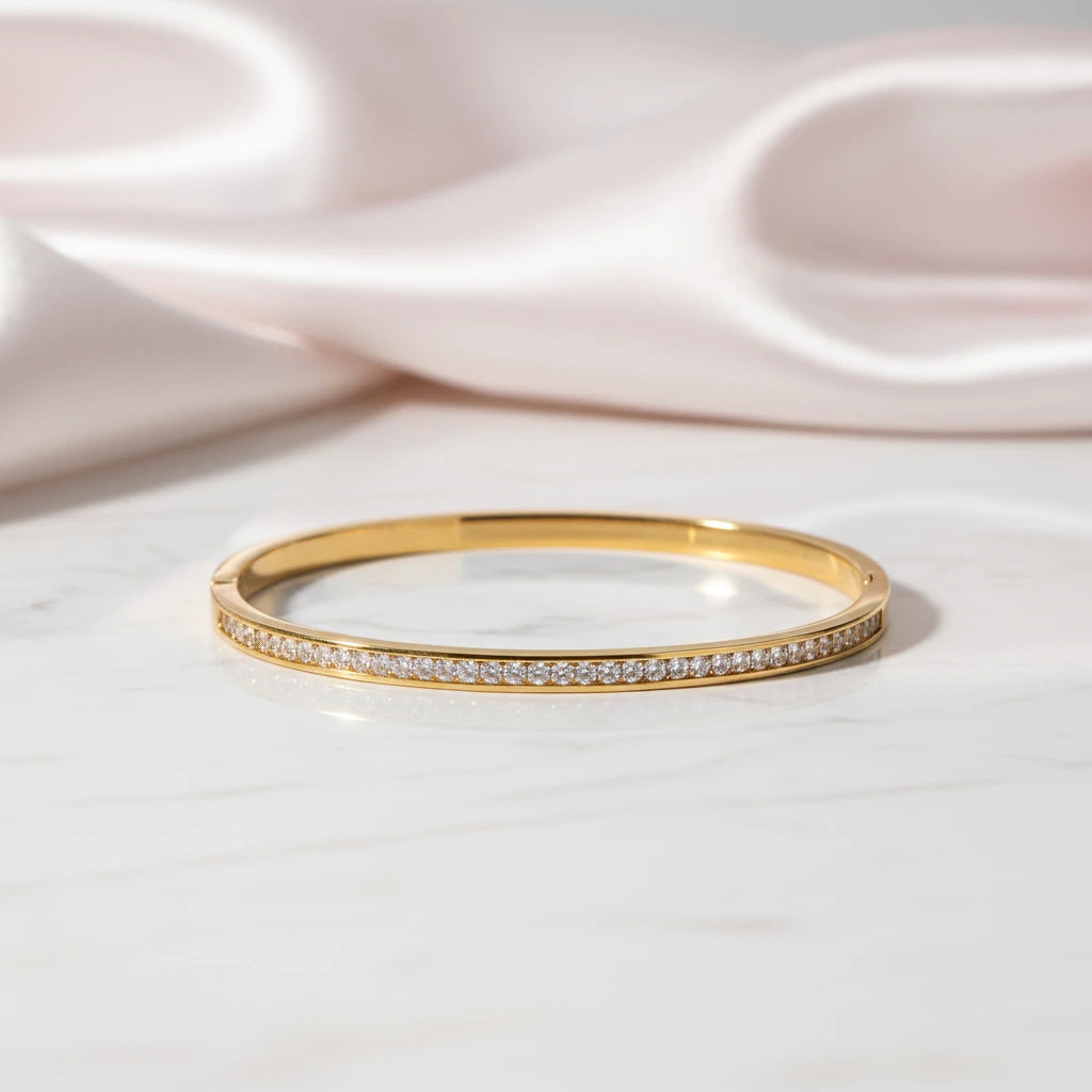 Classic Round Diamond Women's Bangle-Black Diamonds New York