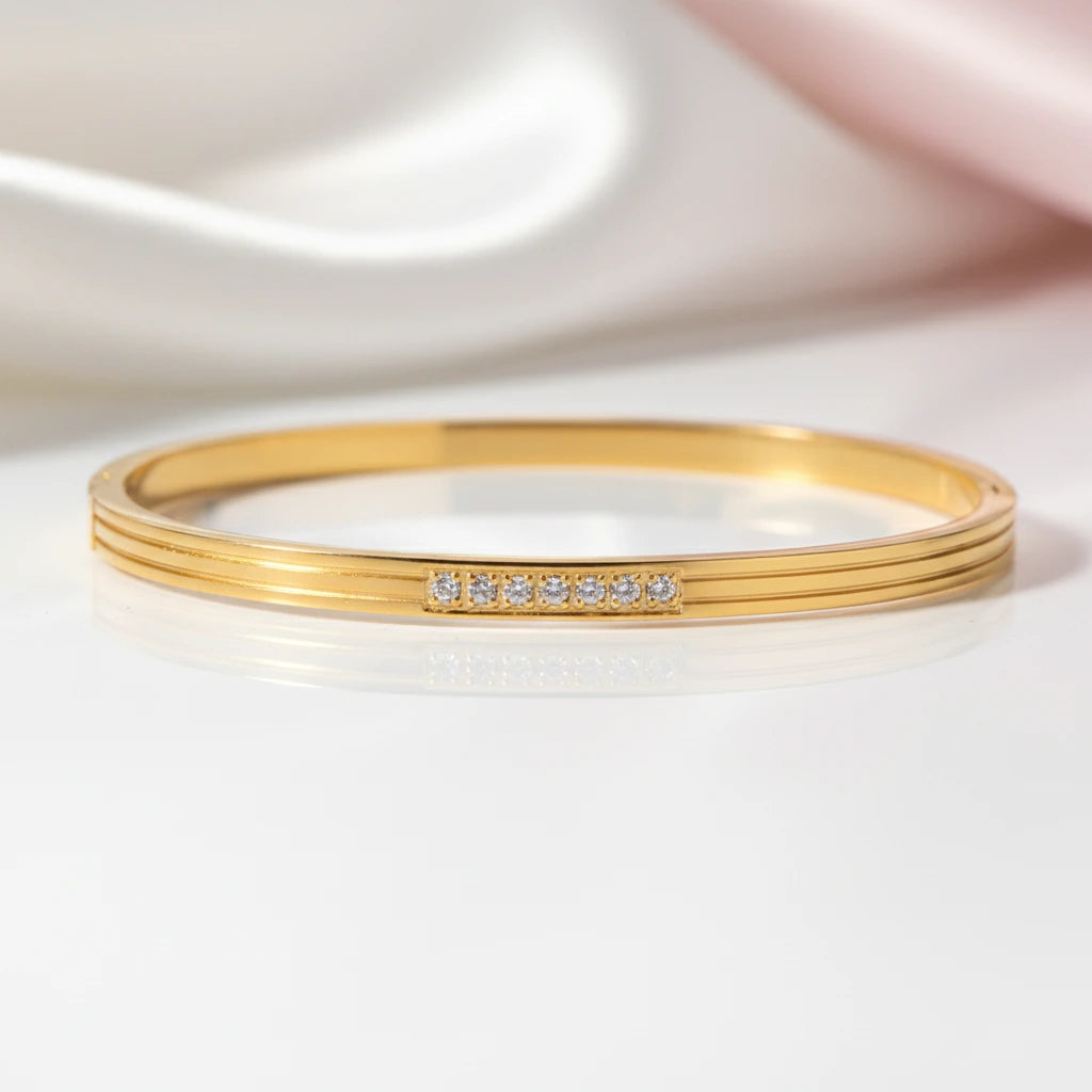 Classic Round Diamond Women's Bangle-Black Diamonds New York