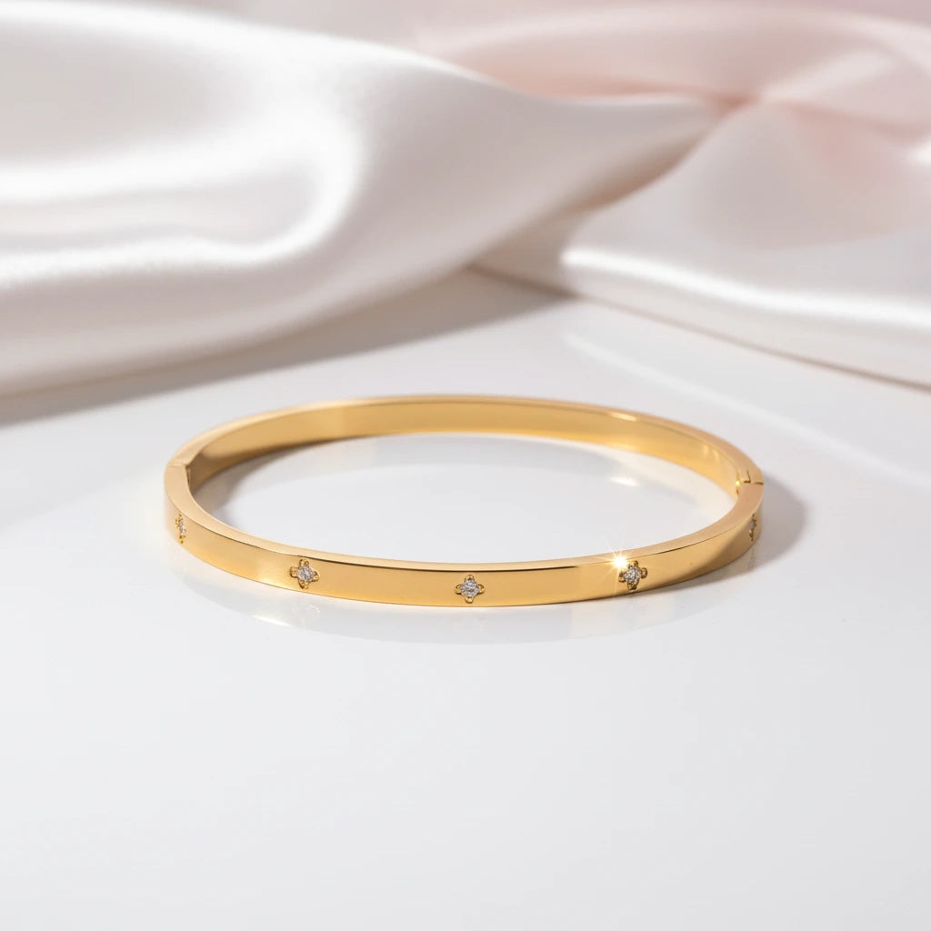 Classic Round Diamond Women's Bangle-Black Diamonds New York