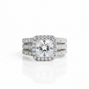 Classic Set 2.8 Ct Princess Cut Diamond Option Ring Set-Black Diamonds New York