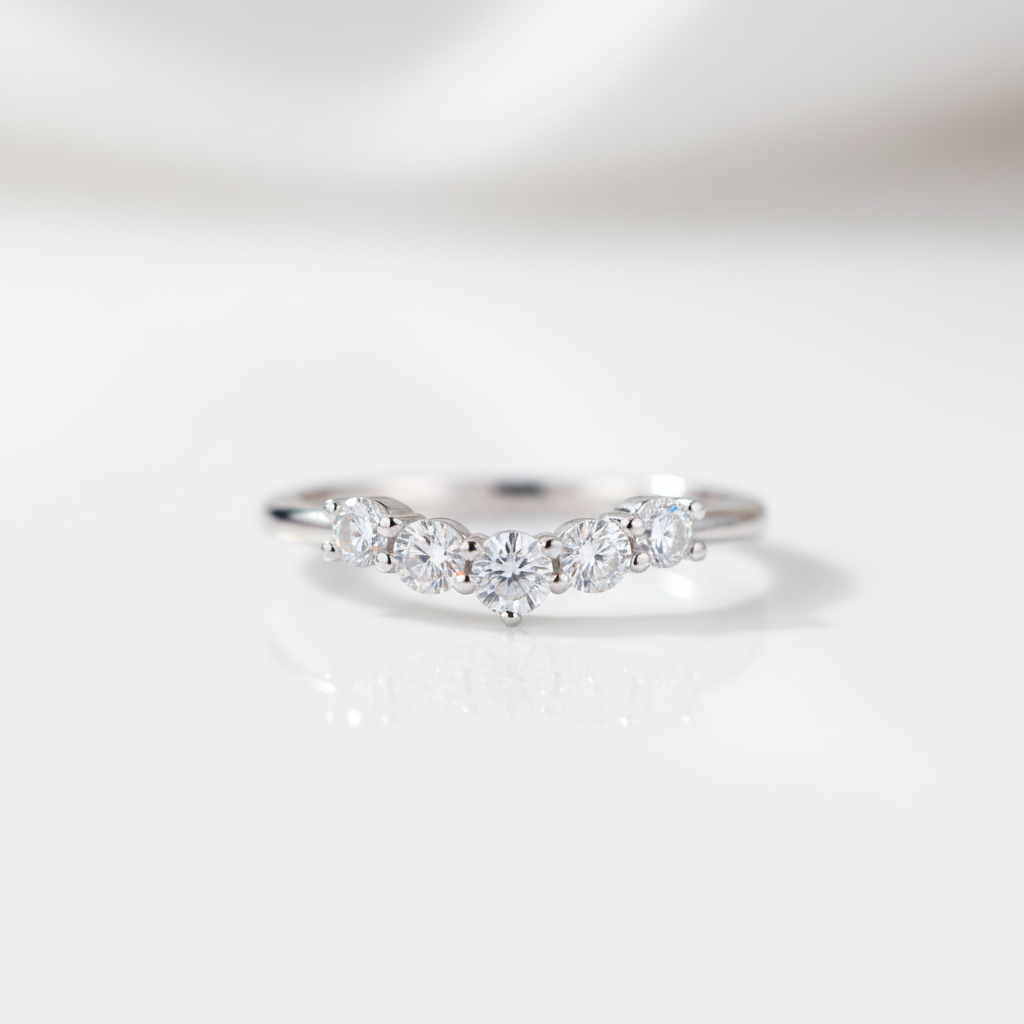 Classic Solid 14k White Gold Round Cut Diamond Option Wedding Band-Black Diamonds New York