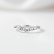 Classic Solid 14k White Gold Round Cut Diamond Option Wedding Band-Black Diamonds New York