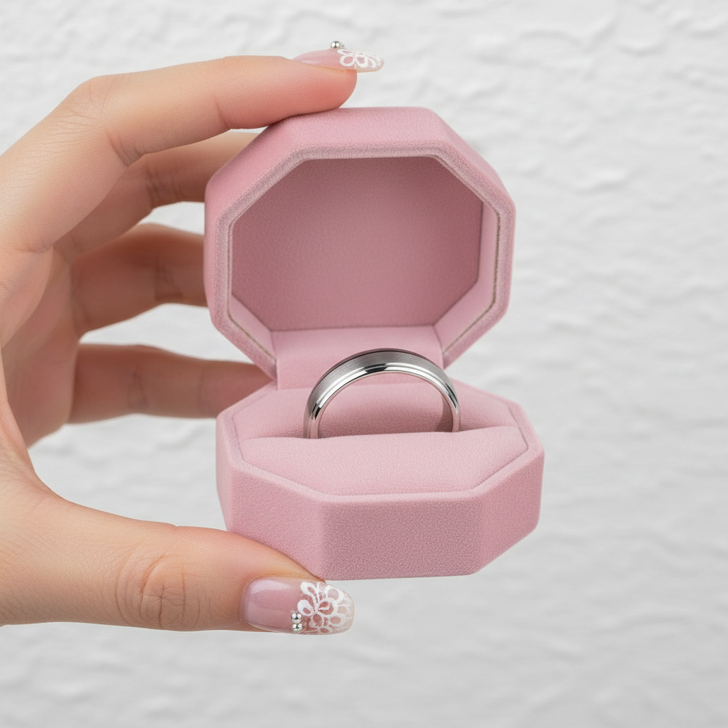 Classic Tungsten Carbide Wedding Band-Black Diamonds New York