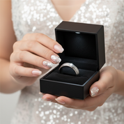 Classic Tungsten Carbide Wedding Band-Black Diamonds New York