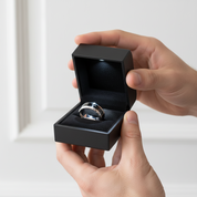 Classic Tungsten Carbide with Black Carbon Fiber Inlay Wedding Band-Black Diamonds New York