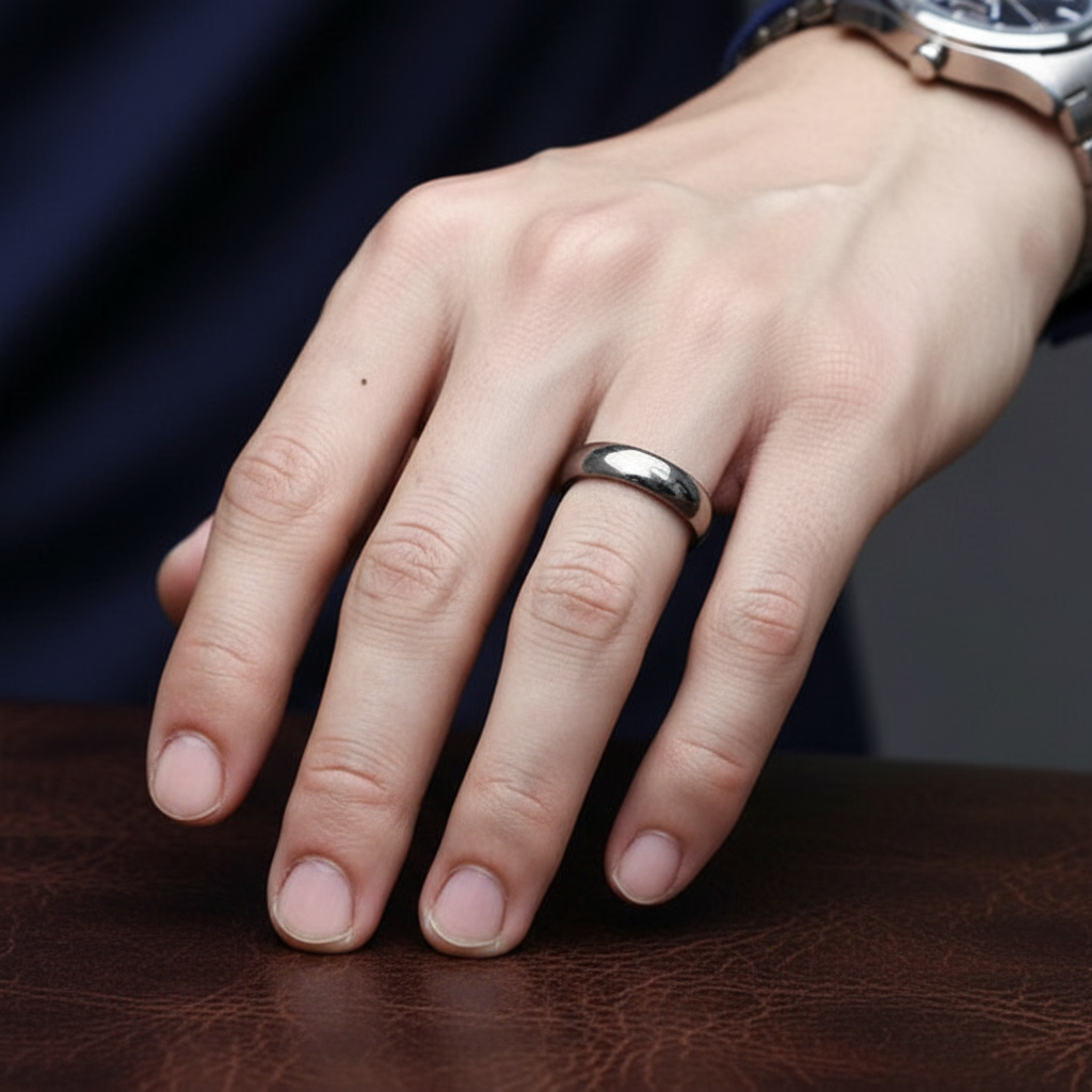 Classic Tungsten Wedding Band-Black Diamonds New York