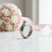 Classic Tungsten Wedding Band-Black Diamonds New York