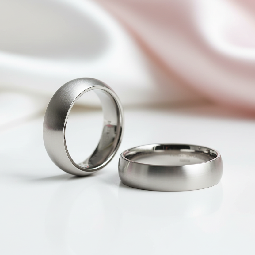 Classic Tungsten Wedding Band-Black Diamonds New York