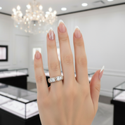 Classic Two Tone 14k Rose and White Gold Diamond Eternity Wedding Band-Black Diamonds New York