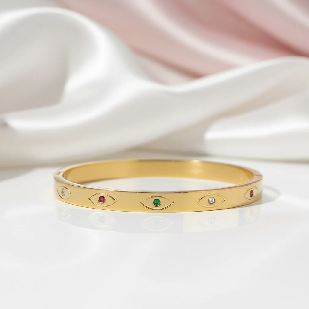 Classic Women's Bangle with Diamond Inlay-Black Diamonds New York