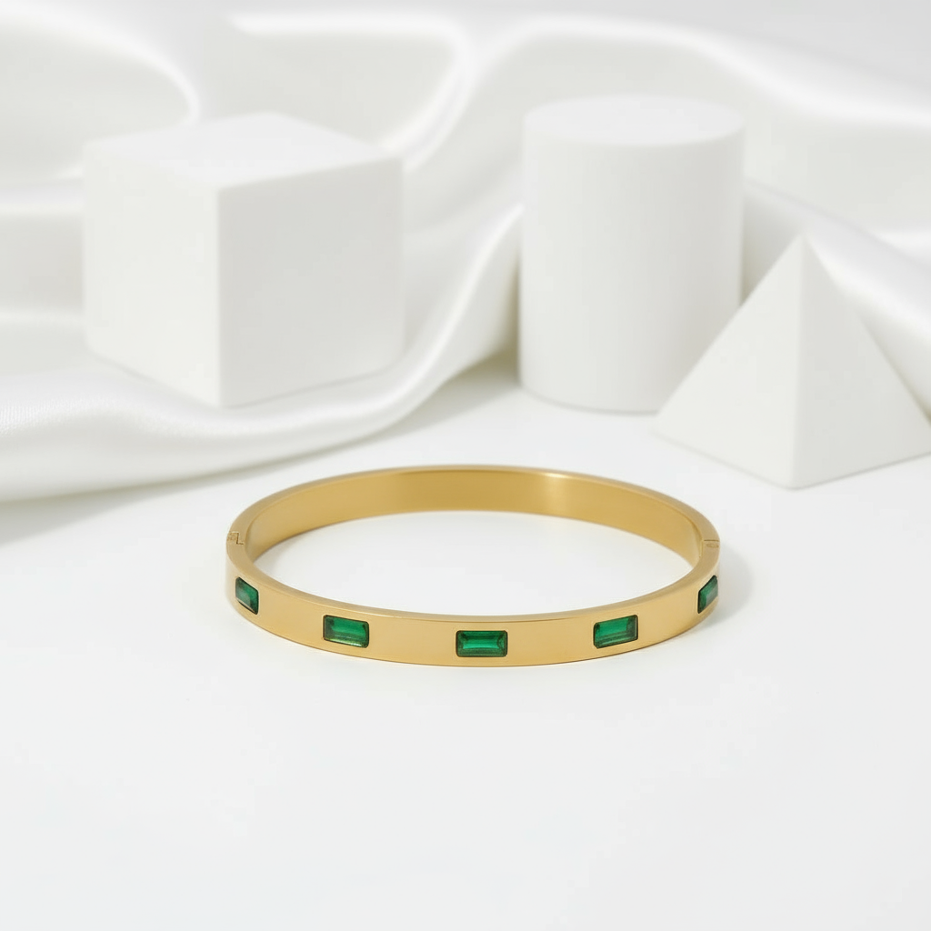 Classic Women's Bangle with Diamond Inlay-Black Diamonds New York