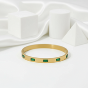 Classic Women's Bangle with Diamond Inlay-Black Diamonds New York