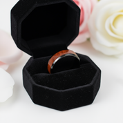 Classic Wood Matte Tungsten Men's Wedding Band-Black Diamonds New York