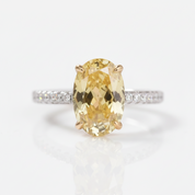 Classic Yellow 3.5 Carat Sapphire Oval Cut Diamond Option Engagement Ring-Black Diamonds New York
